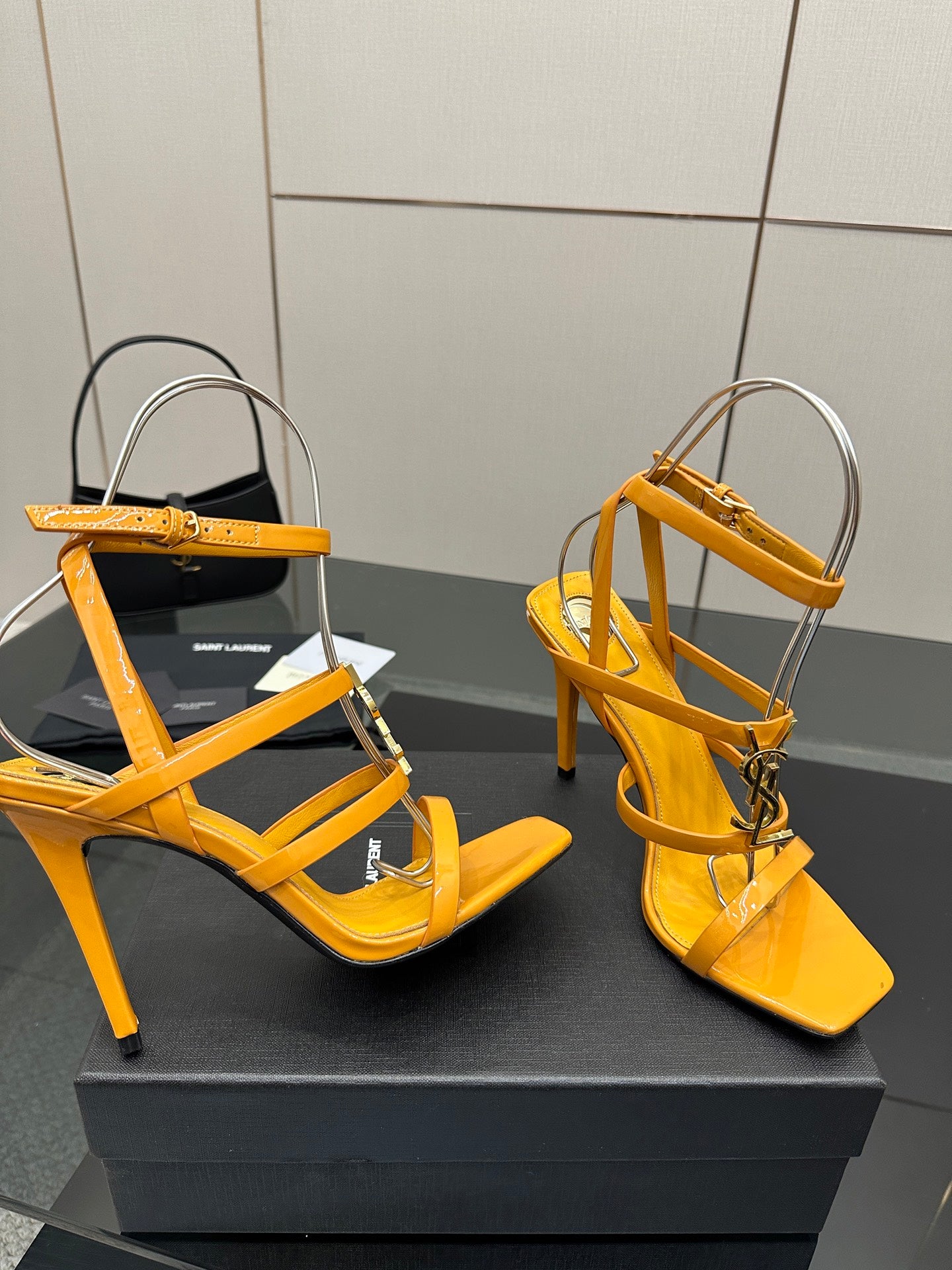 Saint Laurent Patent Leather Heeled Sandals