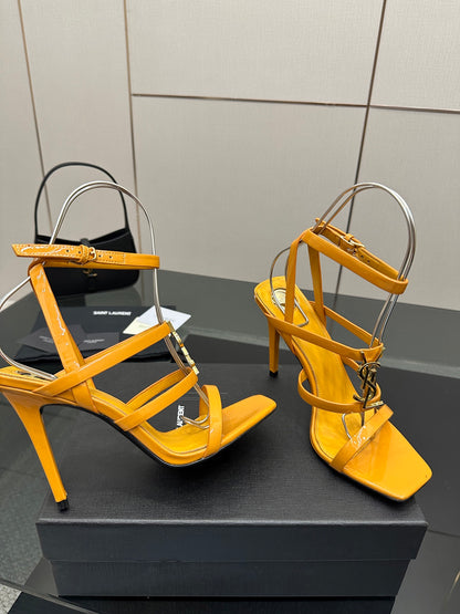 Saint Laurent Patent Leather Heeled Sandals