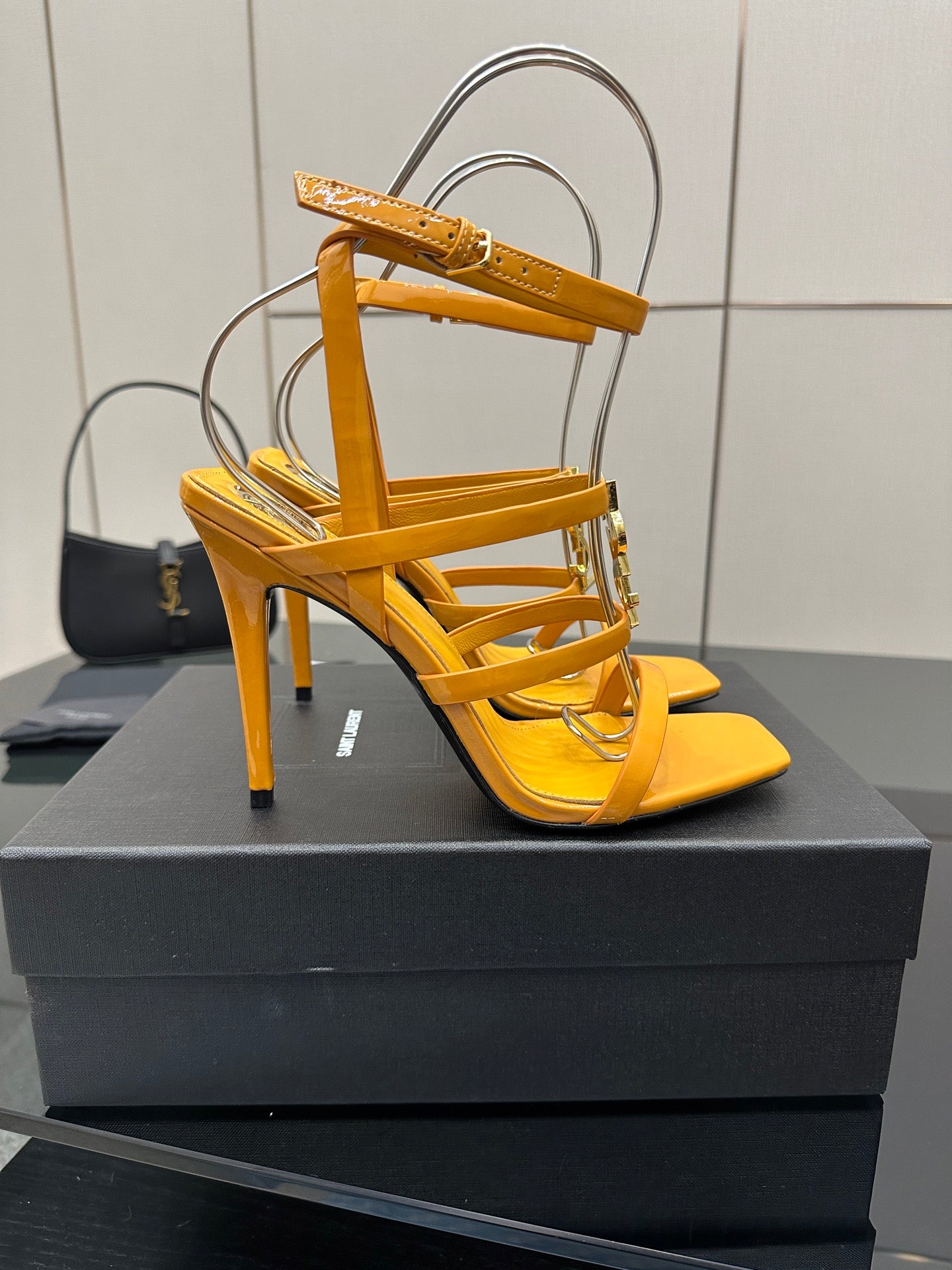 Saint Laurent Patent Leather Heeled Sandals
