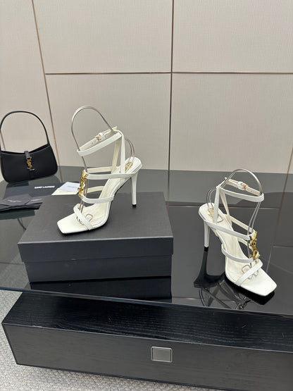 Saint Laurent Patent Leather Heeled Sandals