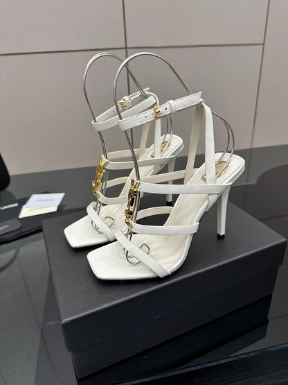 Saint Laurent Patent Leather Heeled Sandals