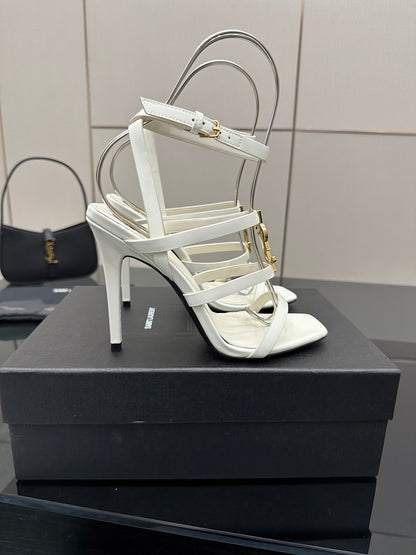Saint Laurent Patent Leather Heeled Sandals
