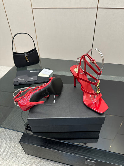 Saint Laurent Patent Leather Heeled Sandals