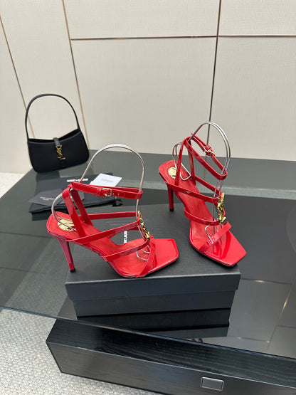 Saint Laurent Patent Leather Heeled Sandals