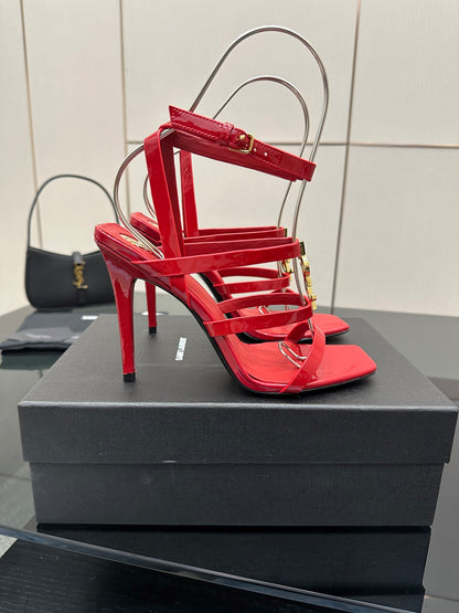 Saint Laurent Patent Leather Heeled Sandals