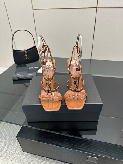Saint Laurent Patent Leather Heeled Sandals