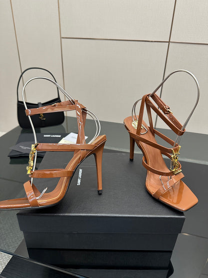 Saint Laurent Patent Leather Heeled Sandals
