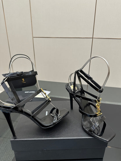 Saint Laurent Patent Leather Heeled Sandals