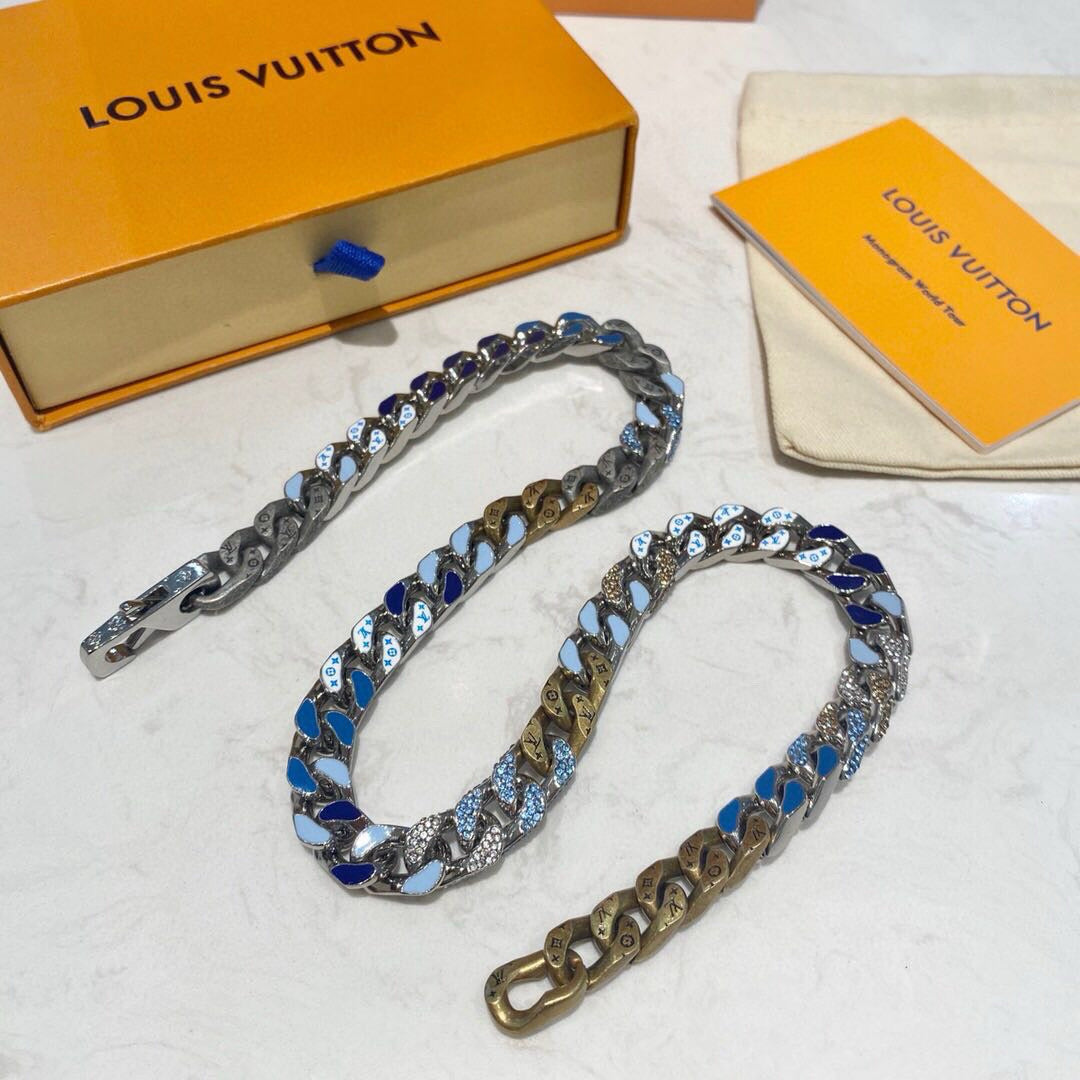 Louis Vuitton Chain Links Patches Necklace – 2020SS