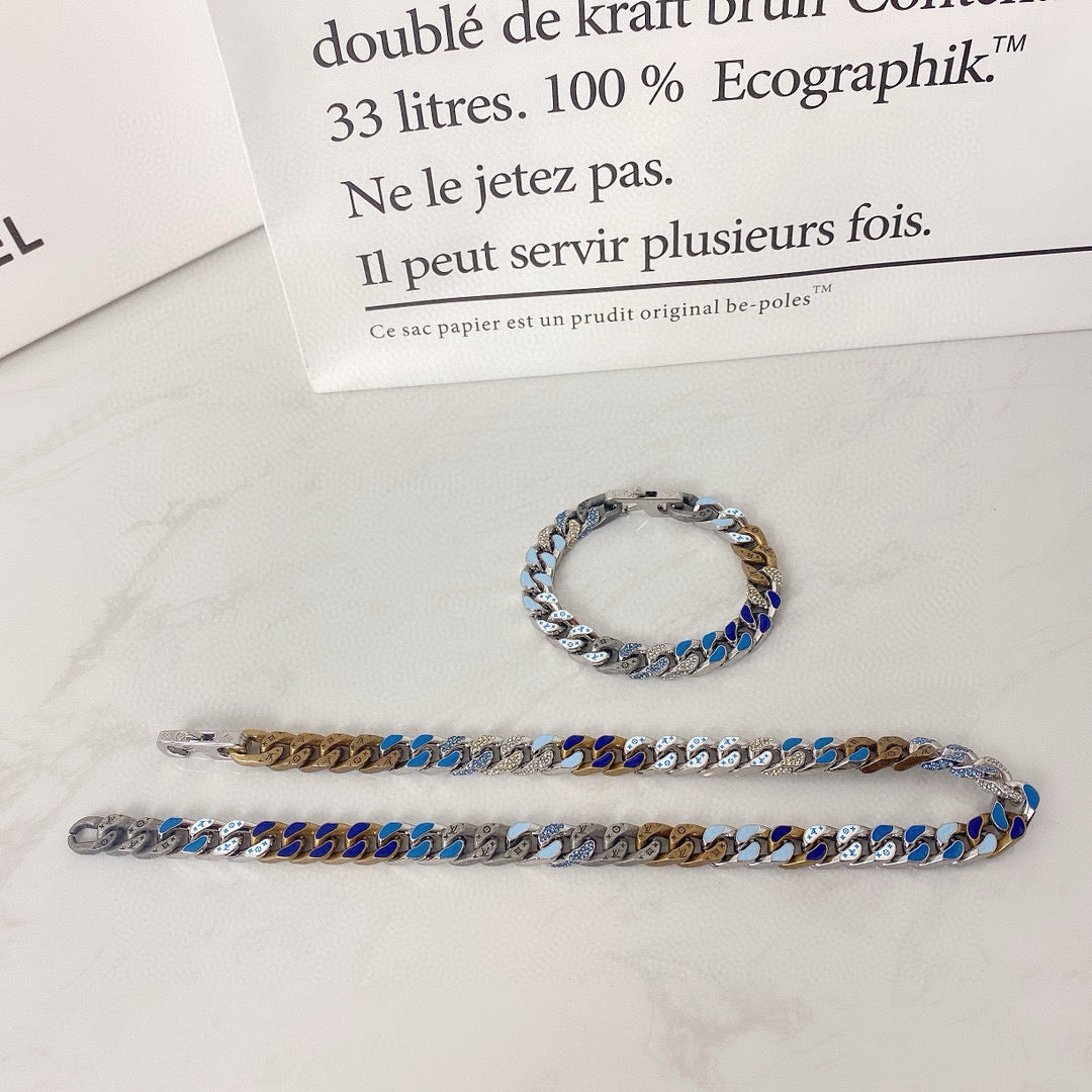 Louis Vuitton Chain Links Patches Necklace – 2020SS