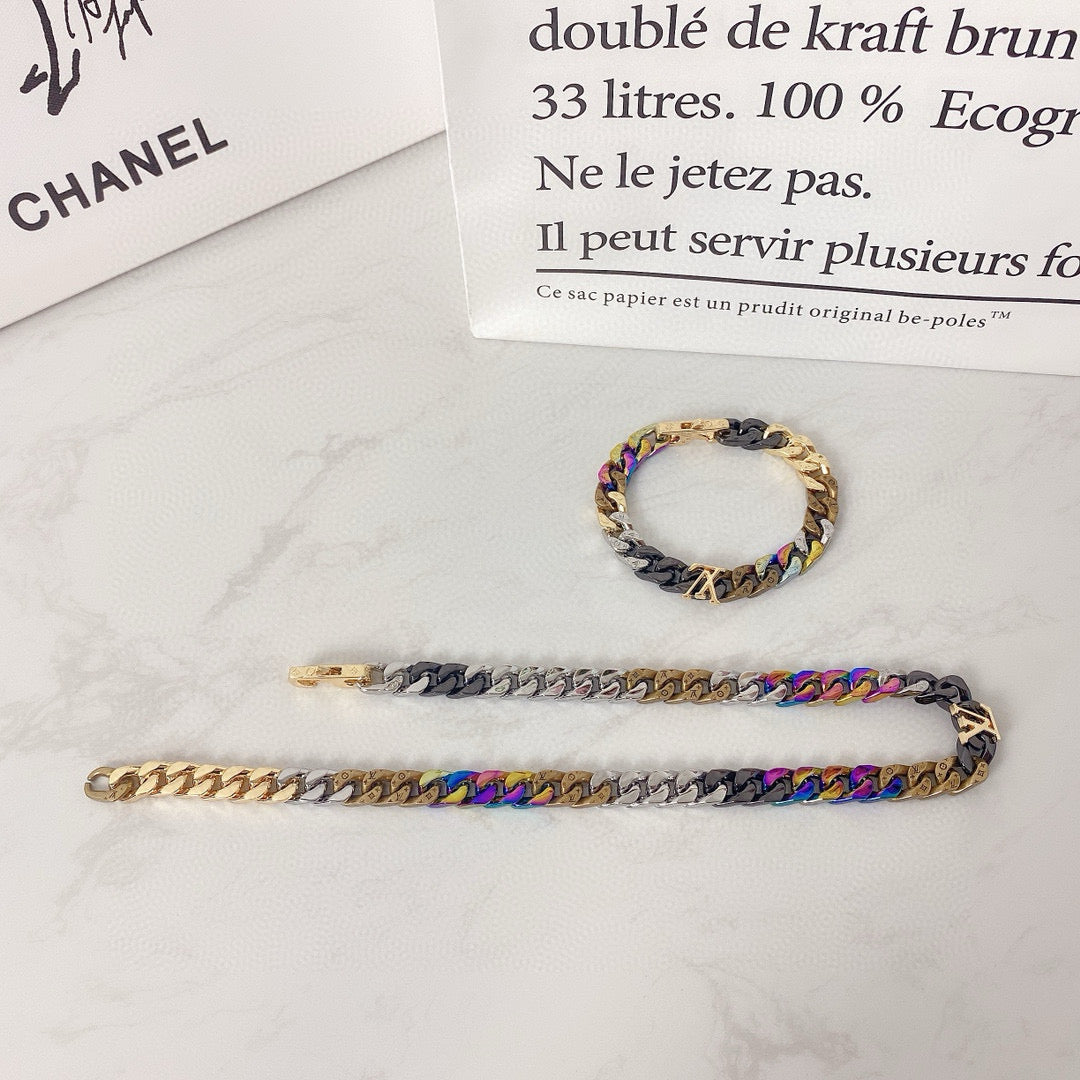 Louis Vuitton Chain Links Patches Necklace – 2020SS