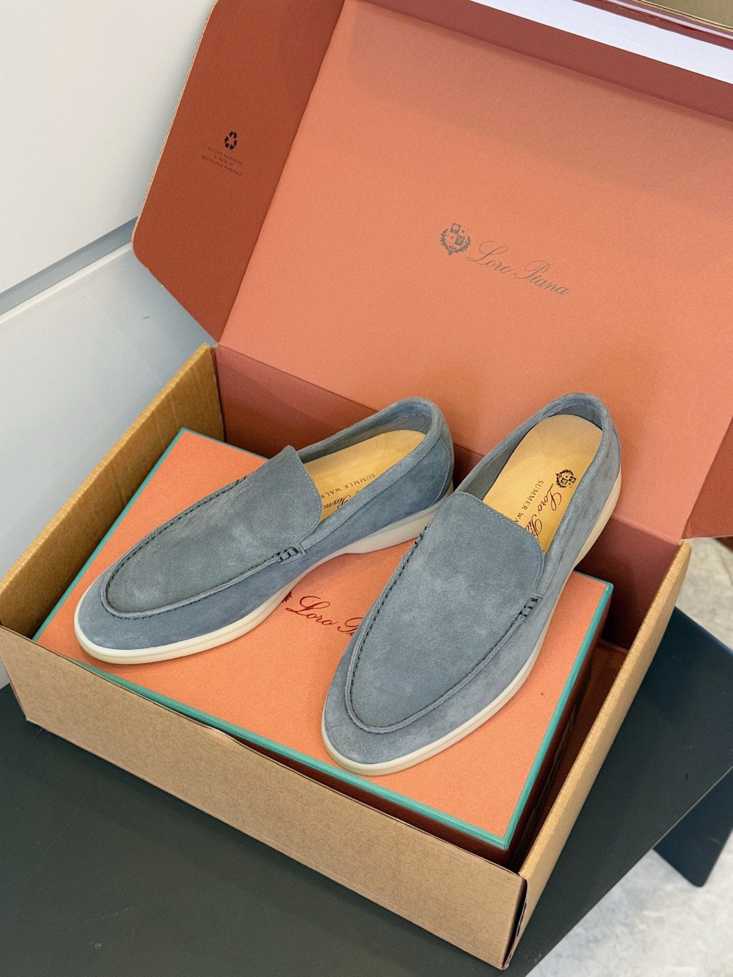 Loro Piana Italian Handmade Suede Loafers