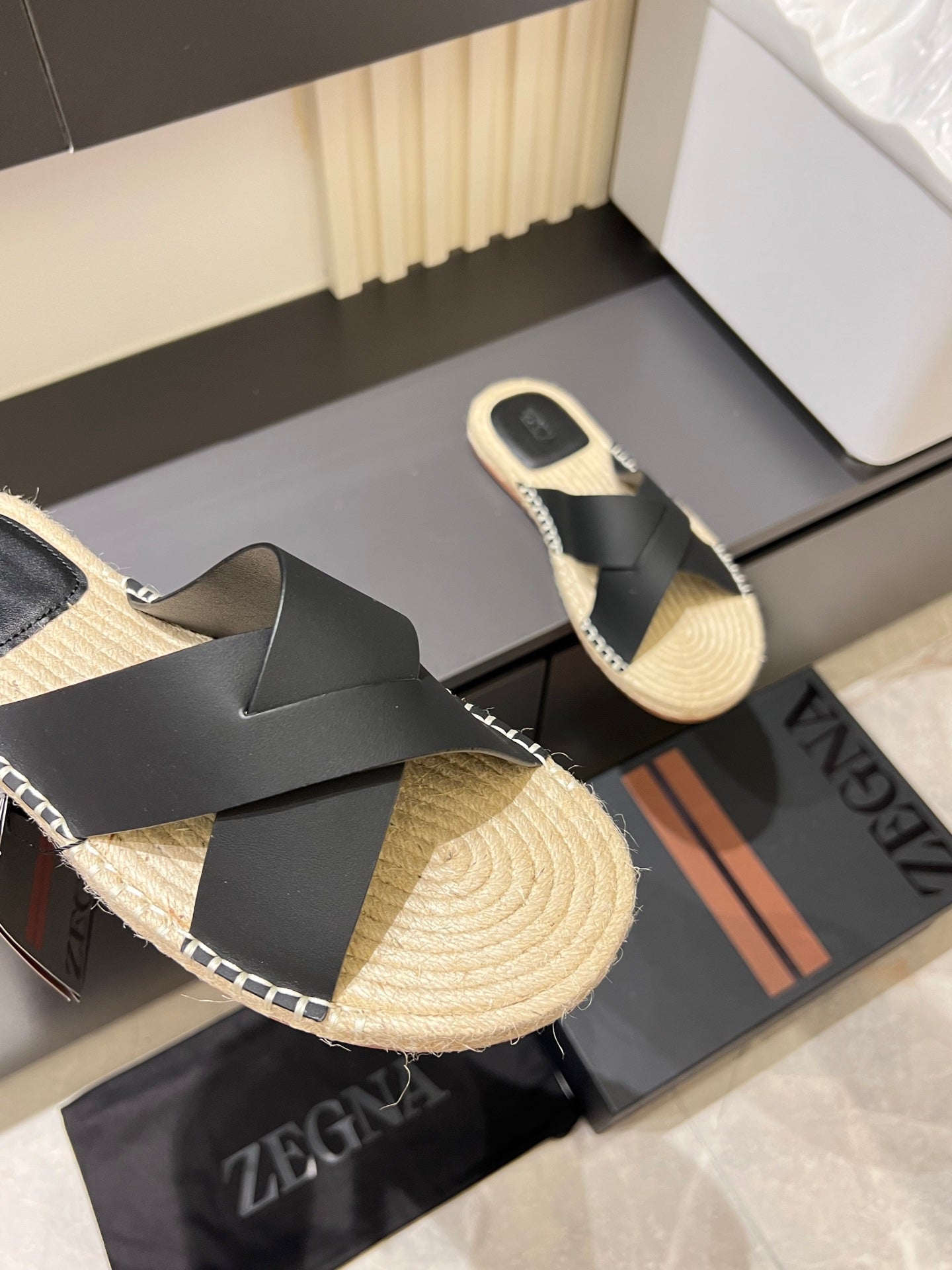 Zegna Classic Leather and Suede Slides