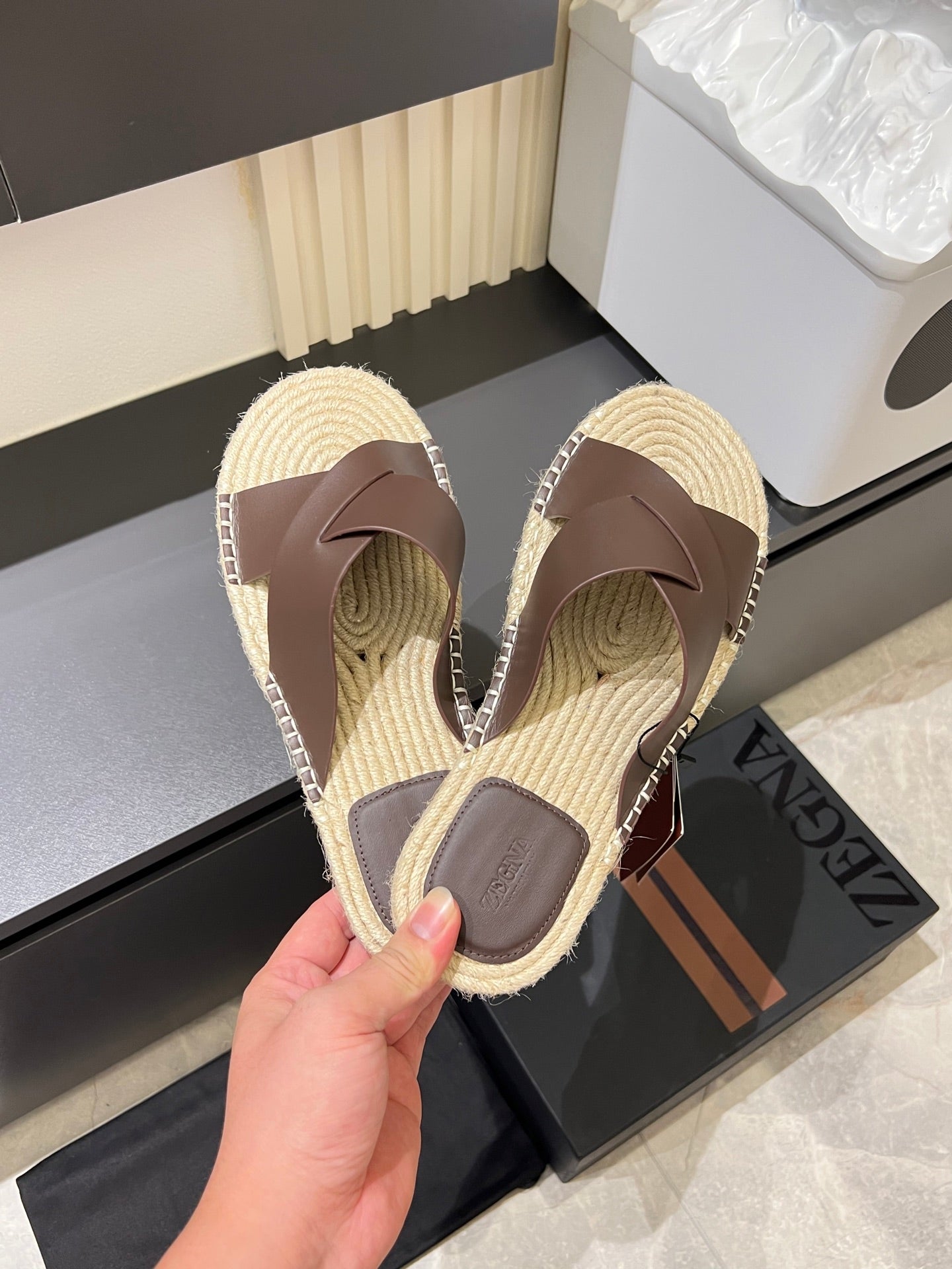 Zegna Classic Leather and Suede Slides