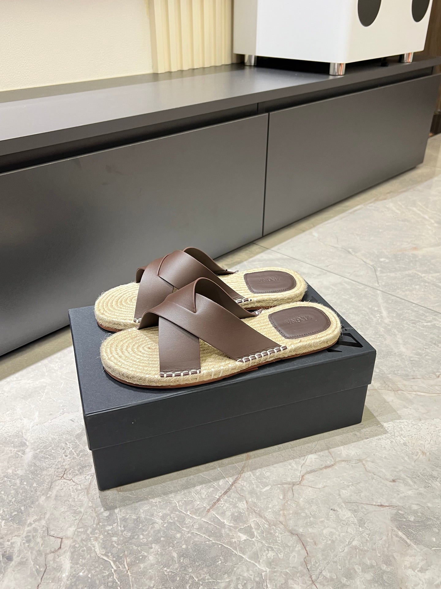 Zegna Classic Leather and Suede Slides