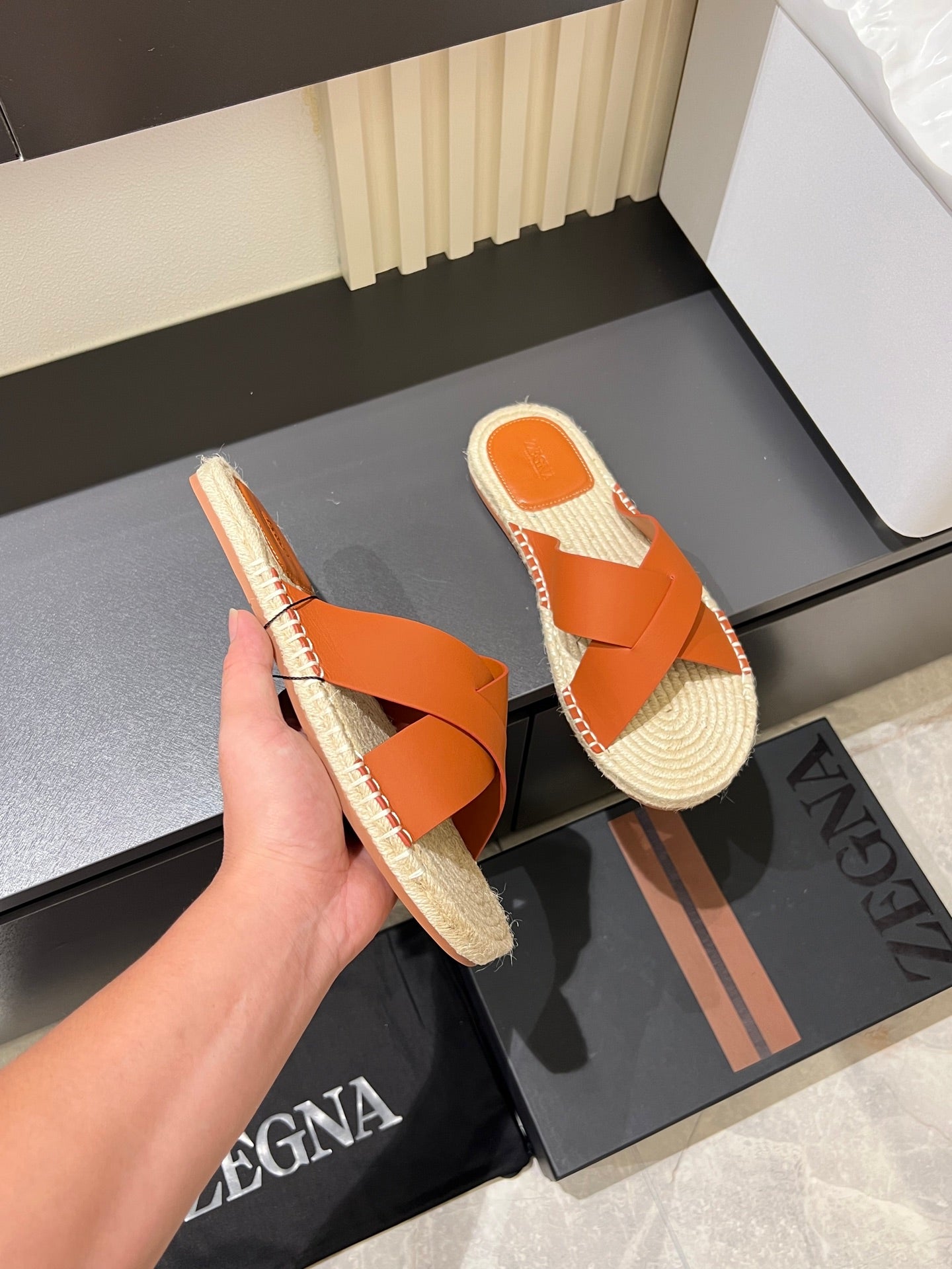 Zegna Classic Leather and Suede Slides