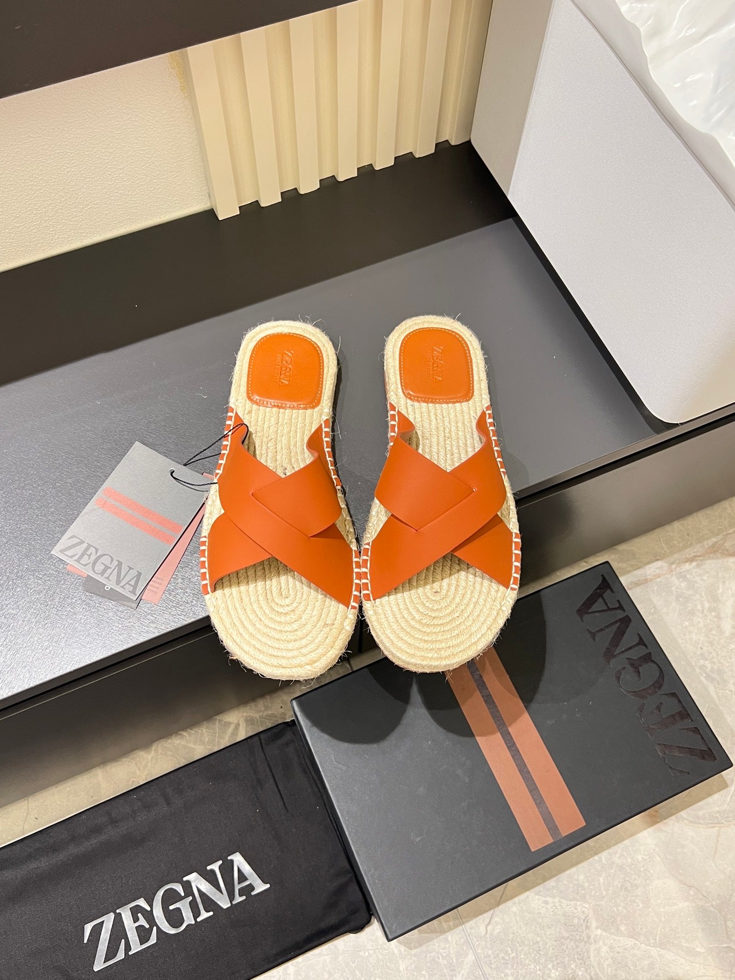 Zegna Classic Leather and Suede Slides