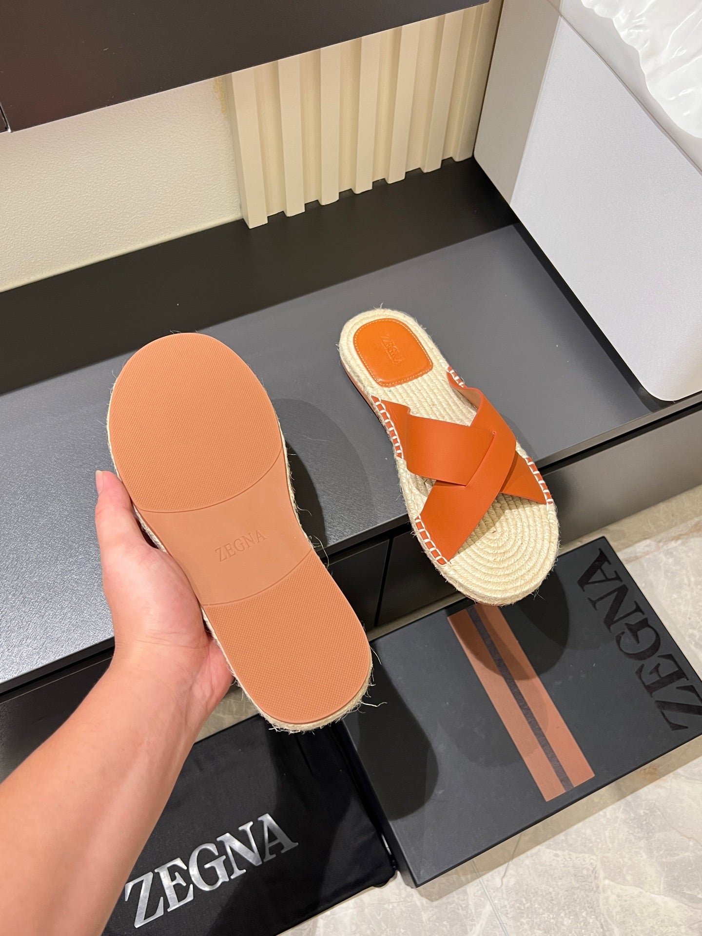 Zegna Classic Leather and Suede Slides