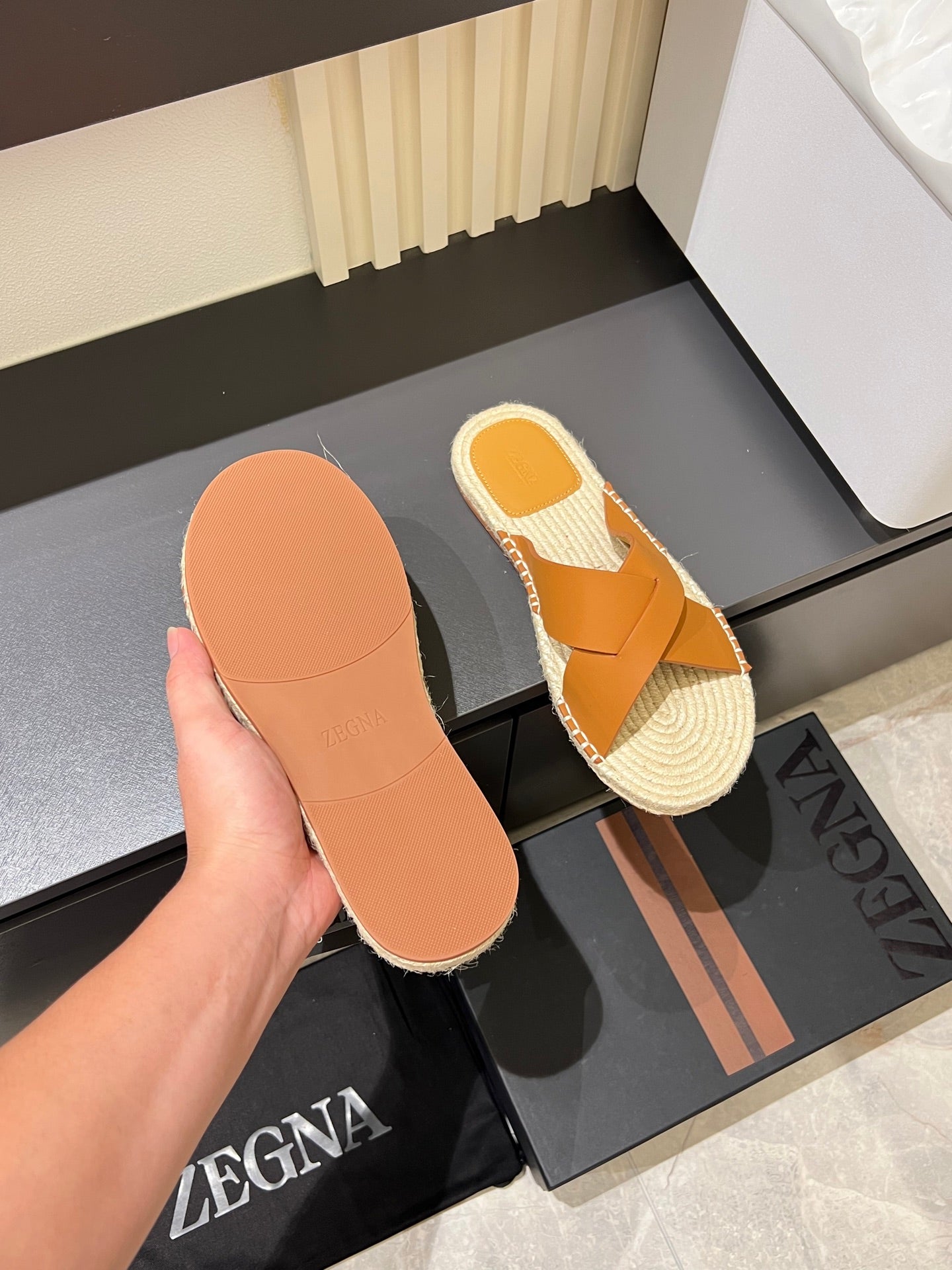 Zegna Classic Leather and Suede Slides