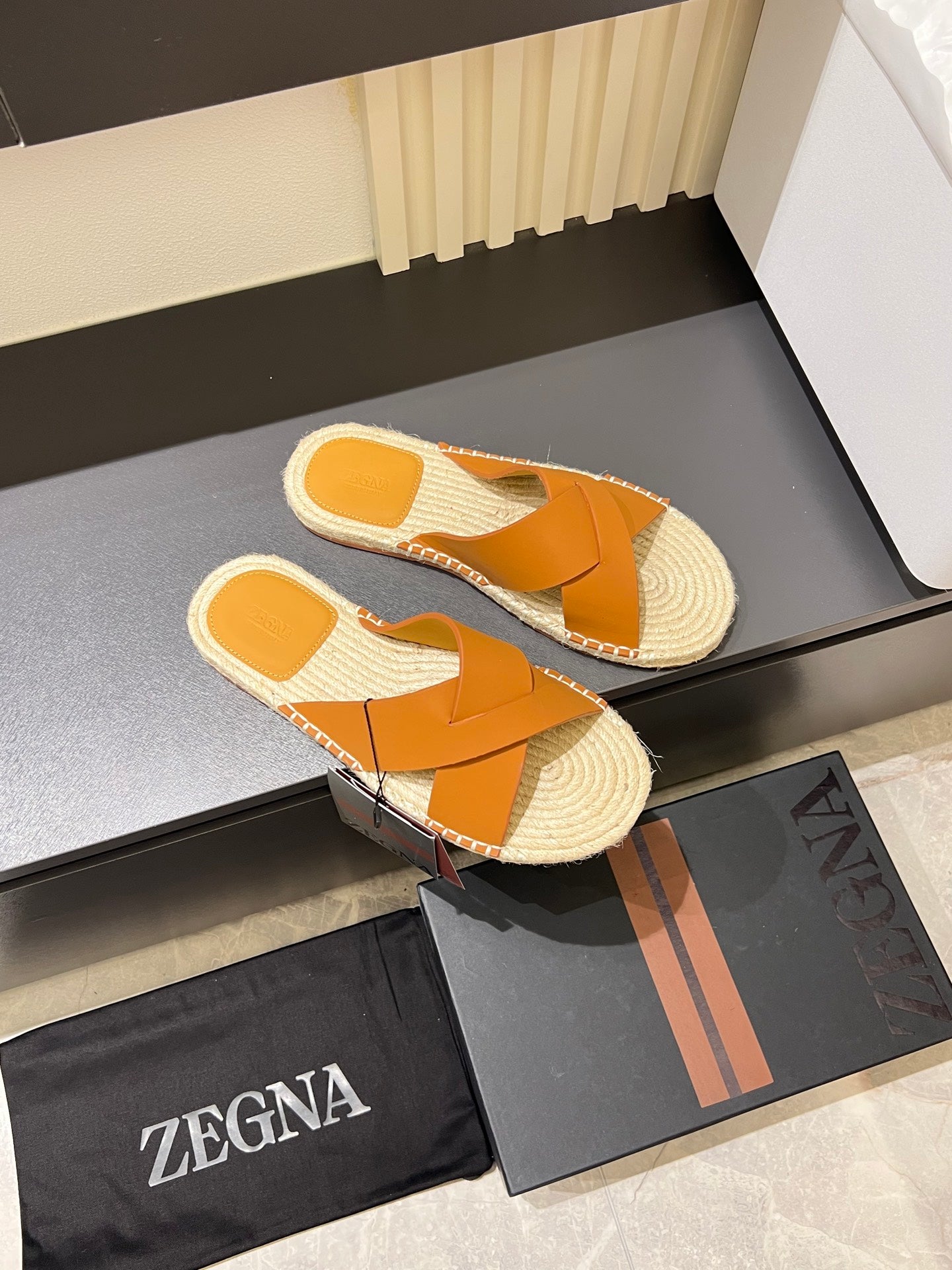 Zegna Classic Leather and Suede Slides