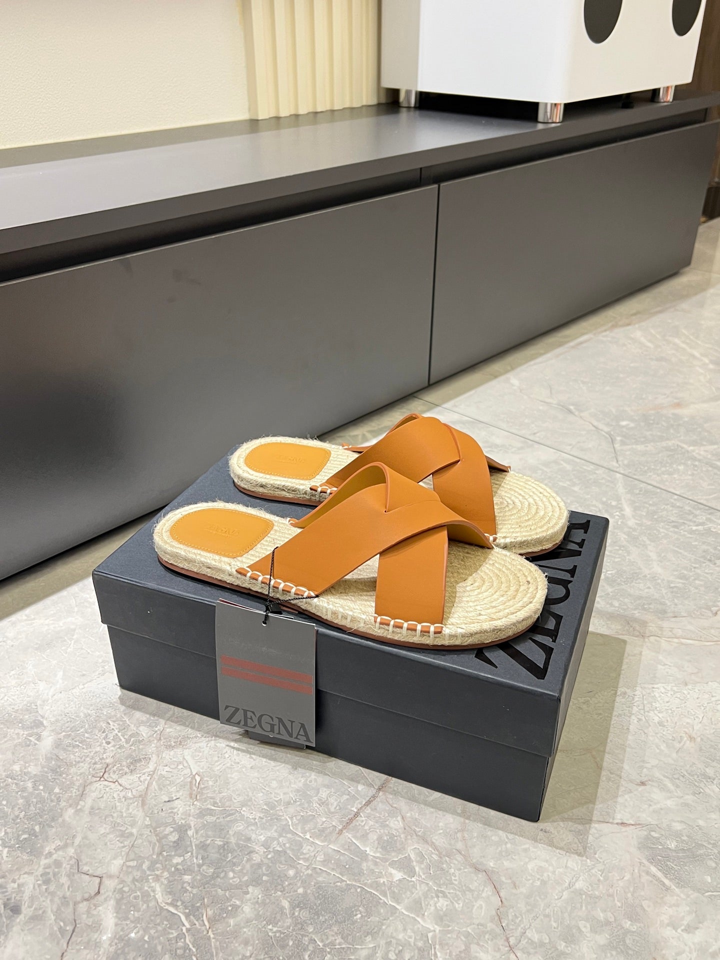 Zegna Classic Leather and Suede Slides