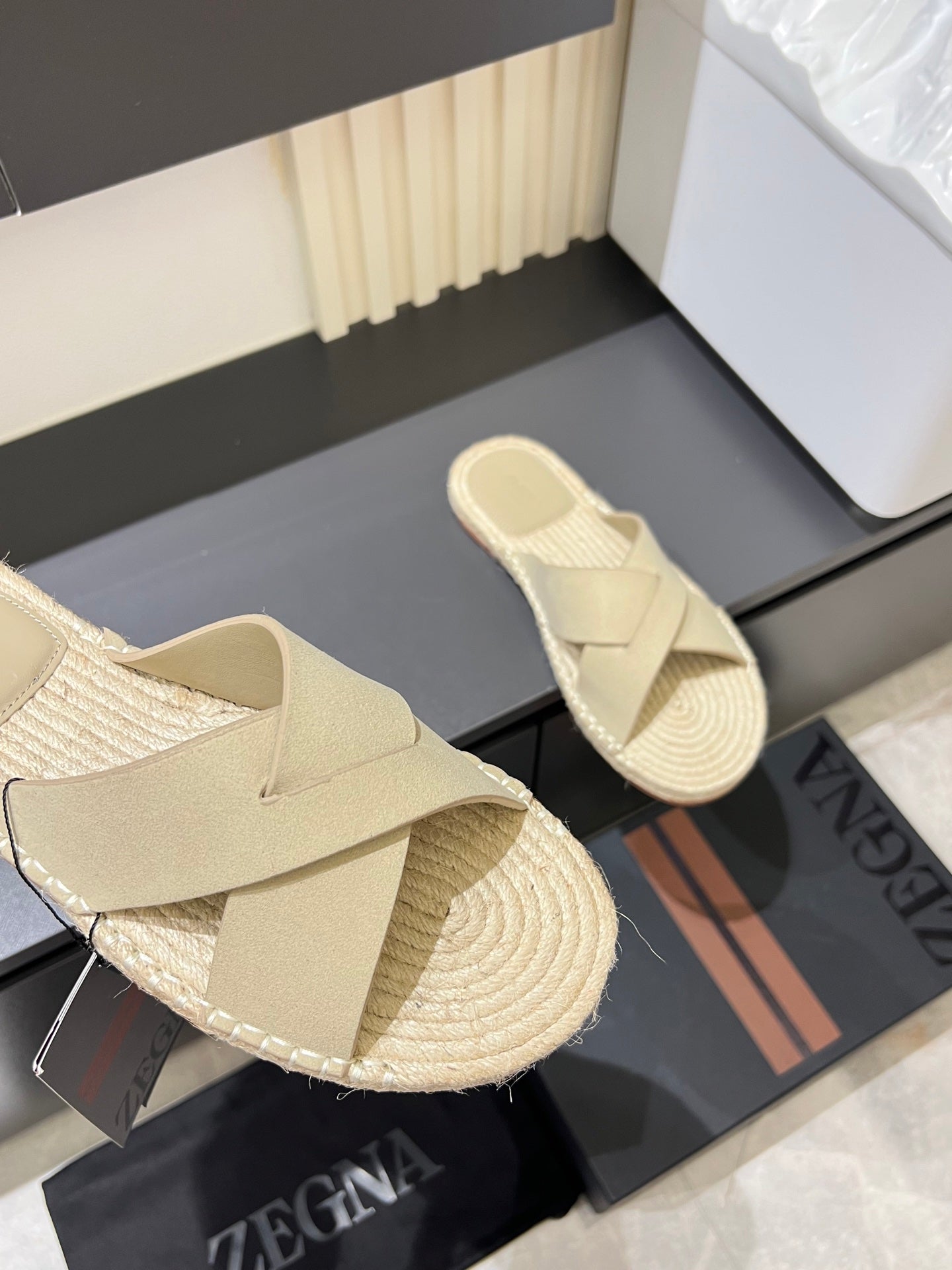 Zegna Classic Leather and Suede Slides