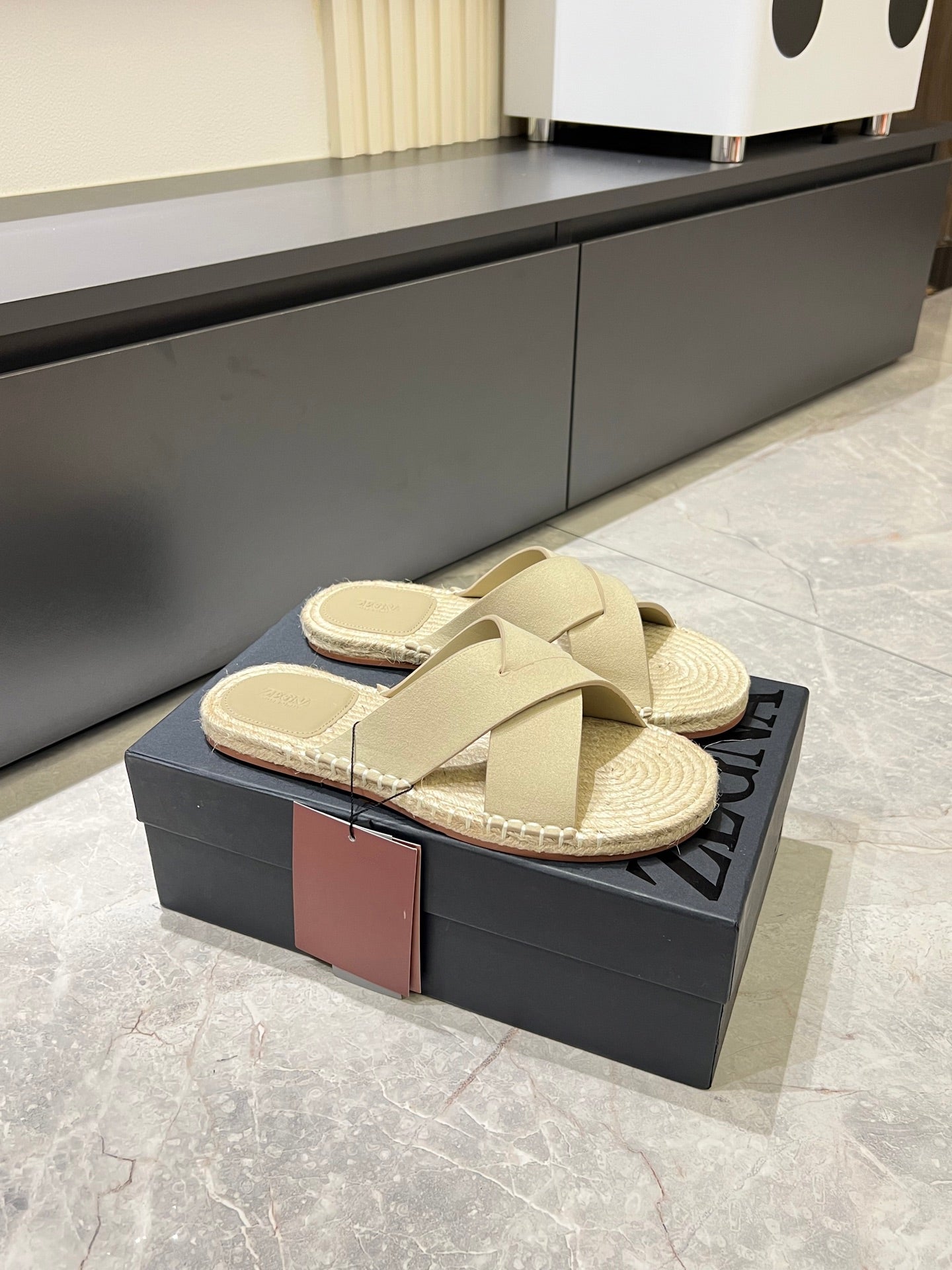 Zegna Classic Leather and Suede Slides