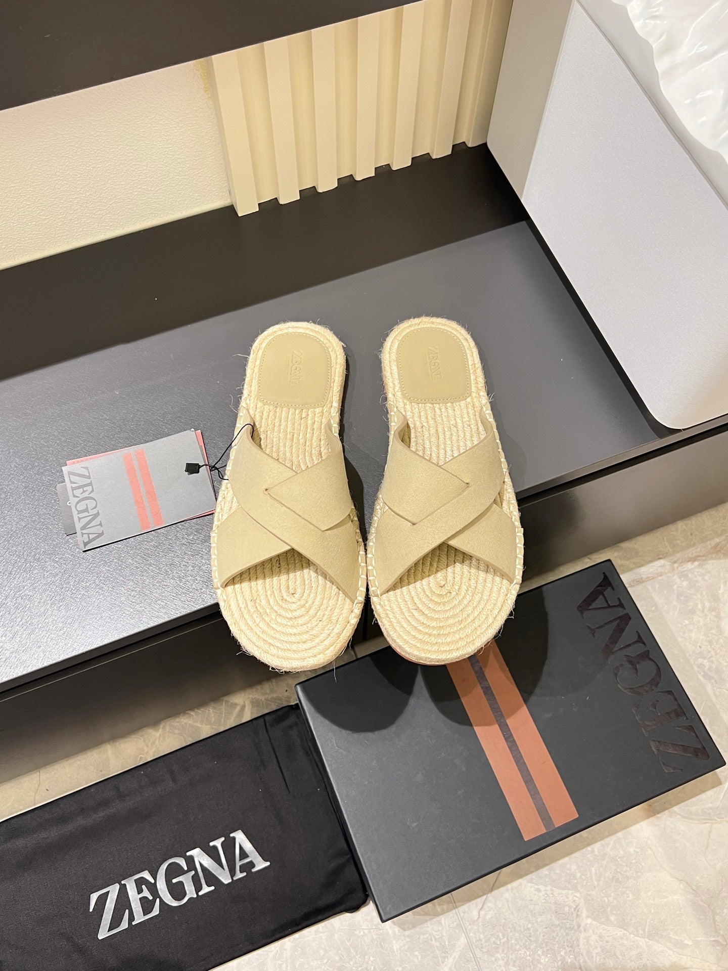 Zegna Classic Leather and Suede Slides