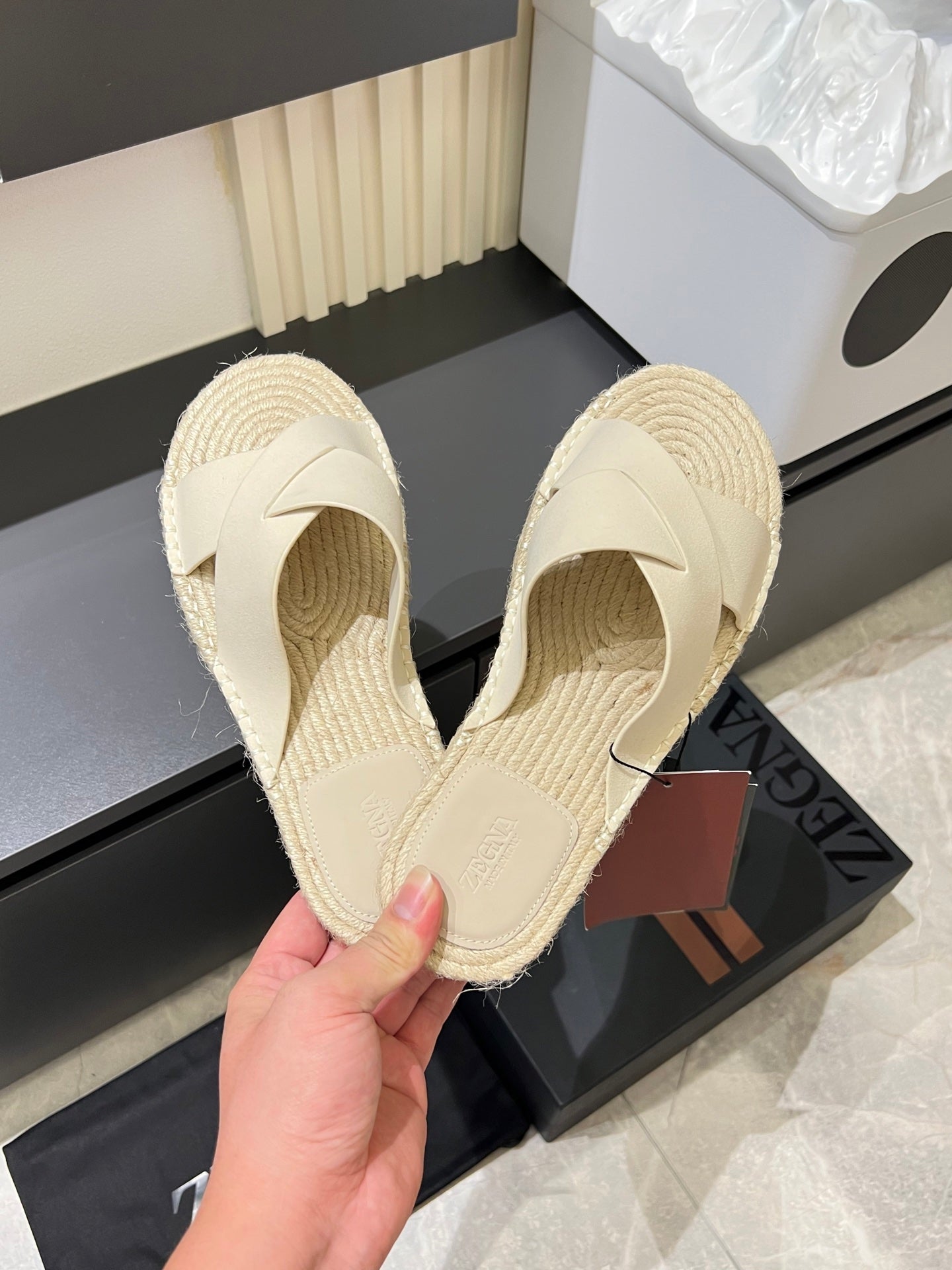 Zegna Classic Leather and Suede Slides