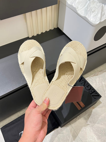 Zegna Classic Leather and Suede Slides