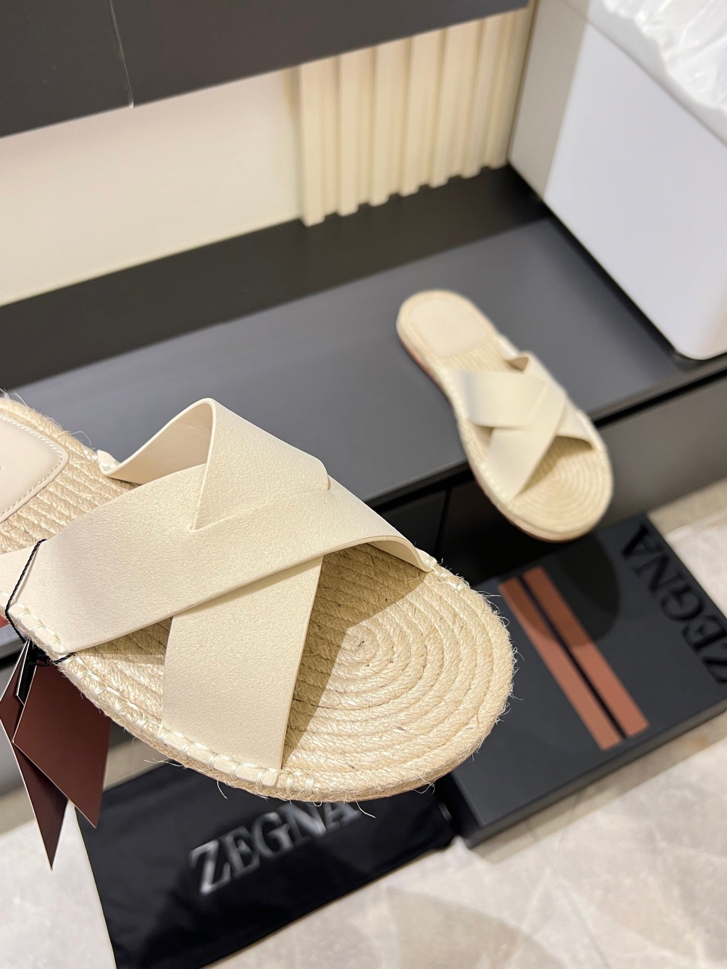 Zegna Classic Leather and Suede Slides