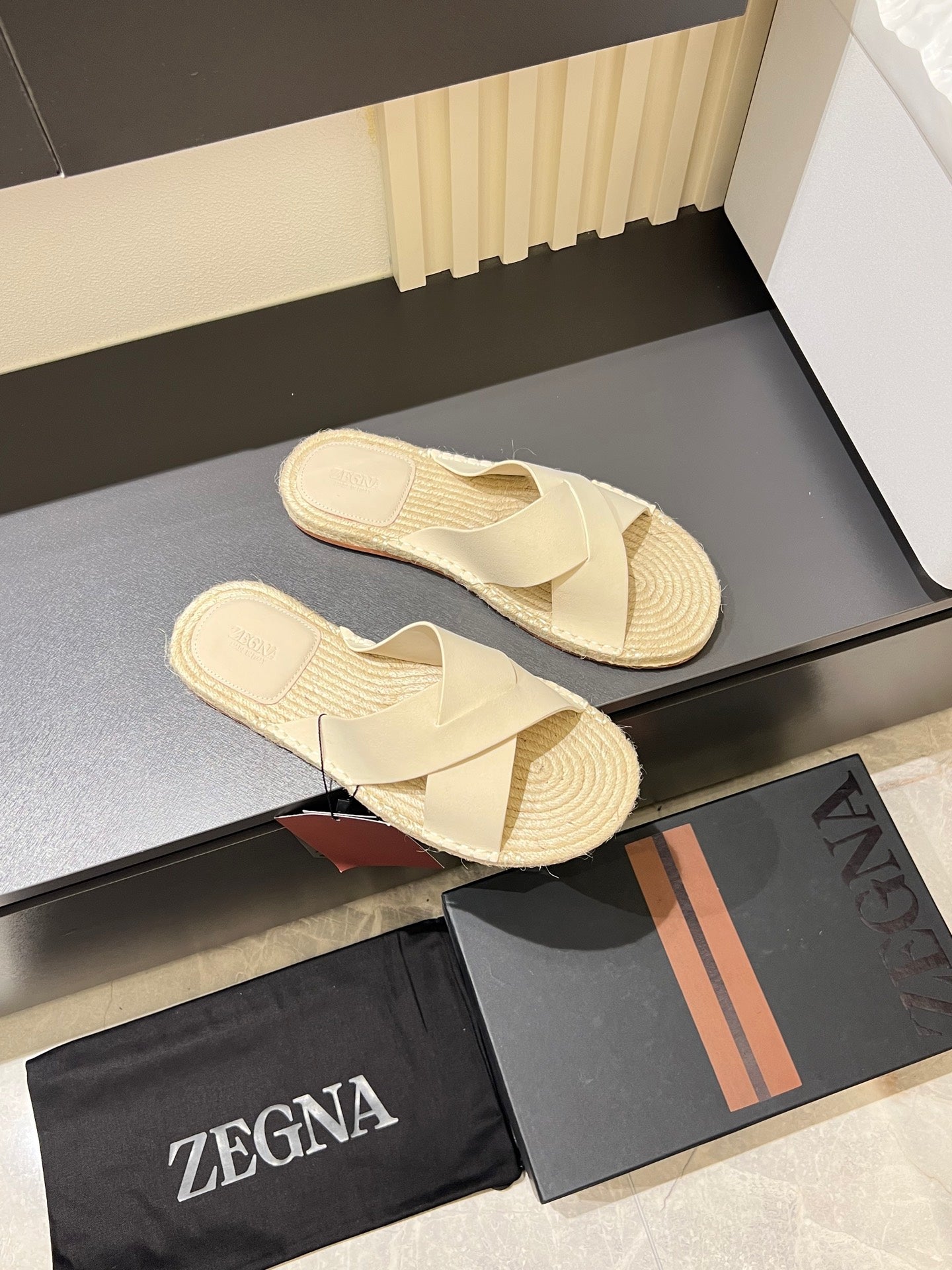 Zegna Classic Leather and Suede Slides