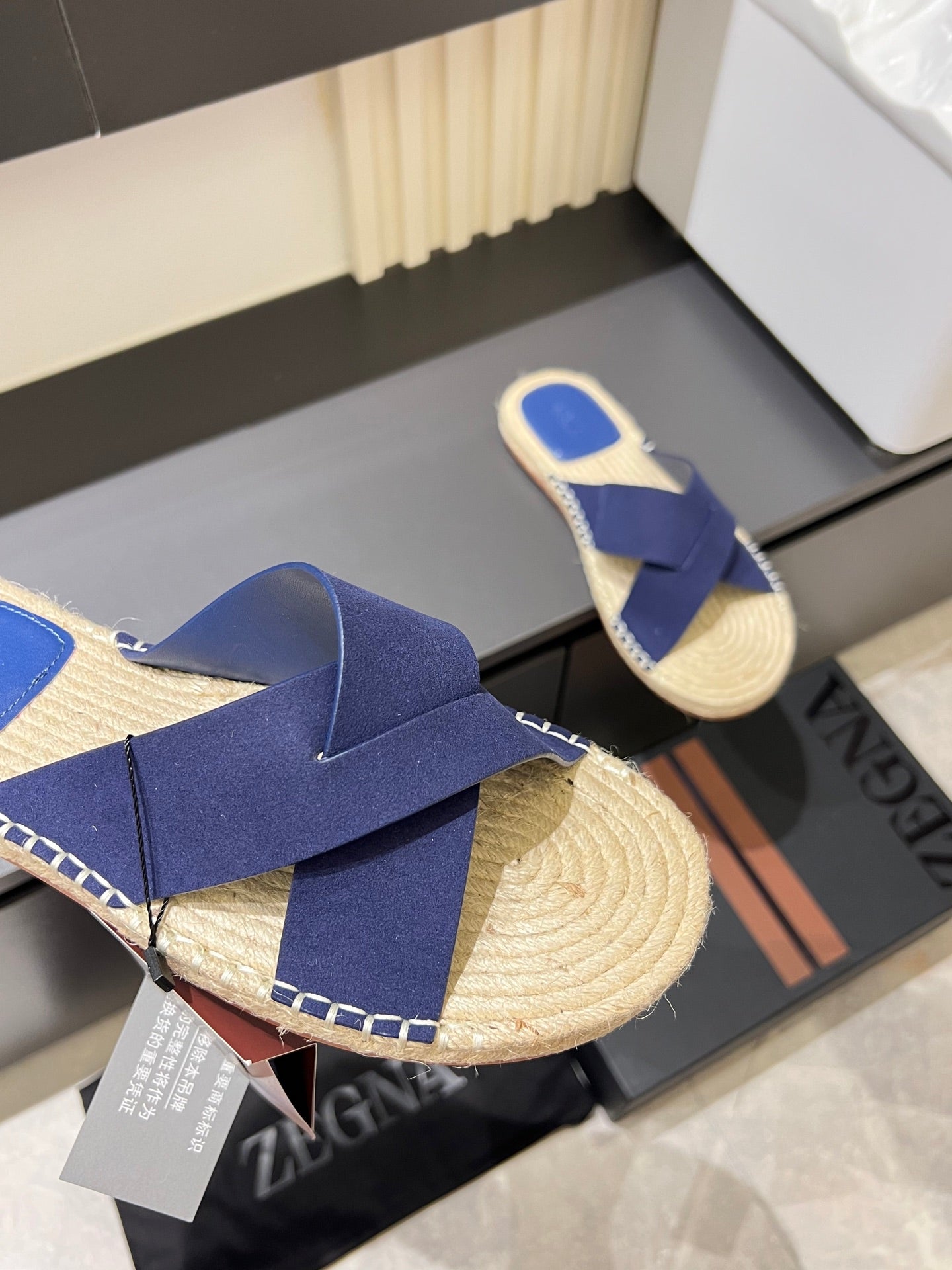 Zegna Classic Leather and Suede Slides