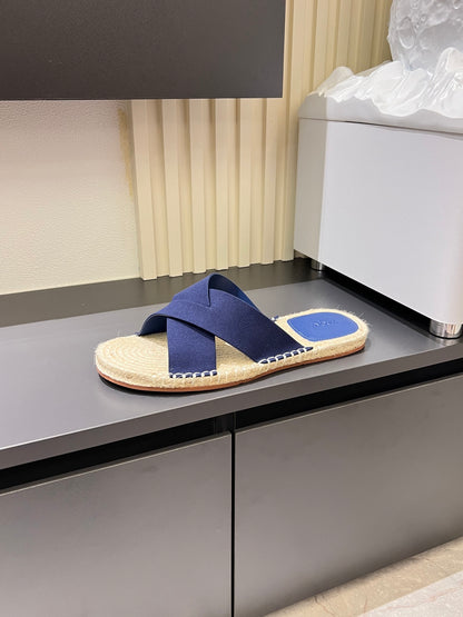 Zegna Classic Leather and Suede Slides