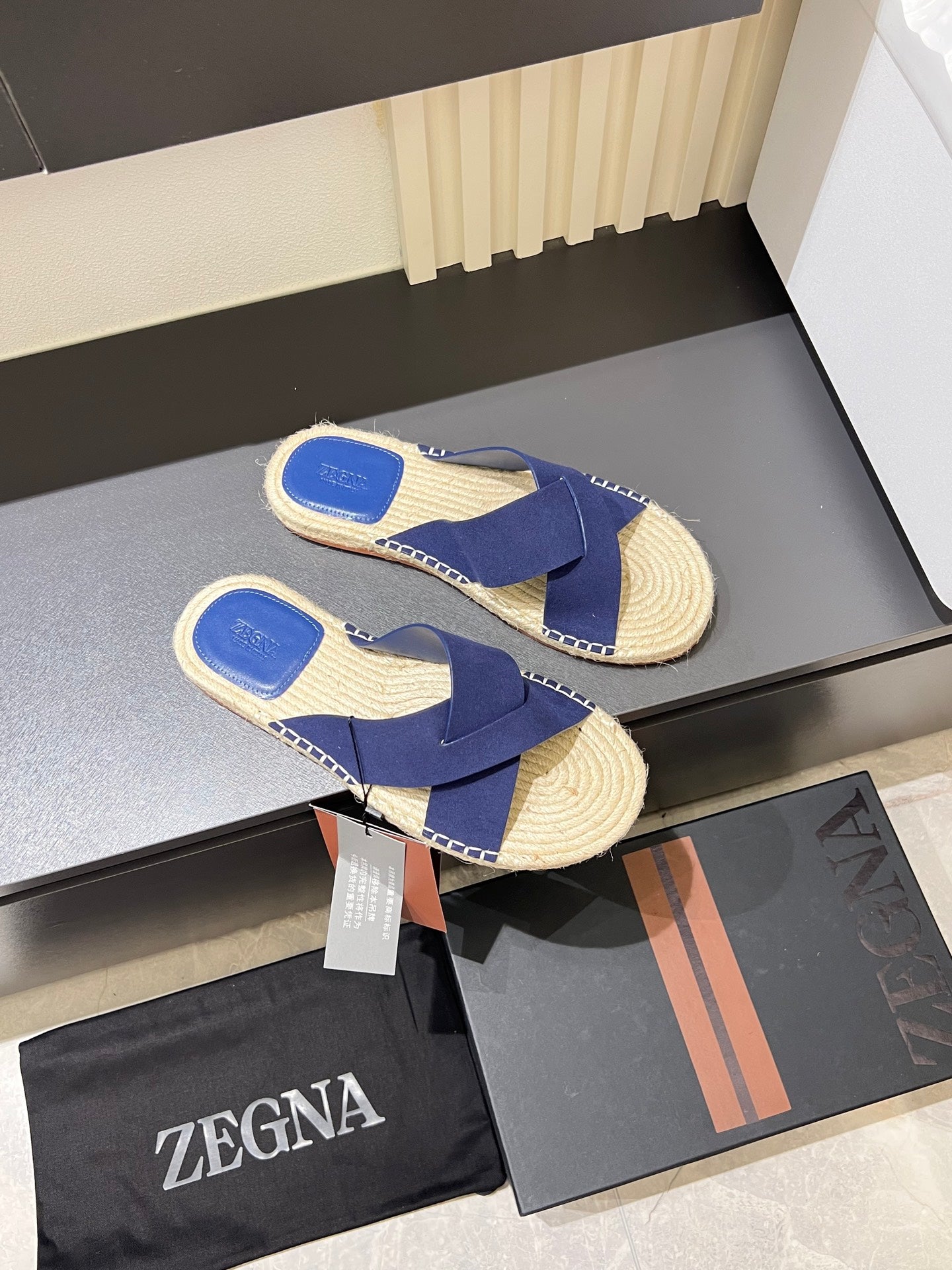 Zegna Classic Leather and Suede Slides