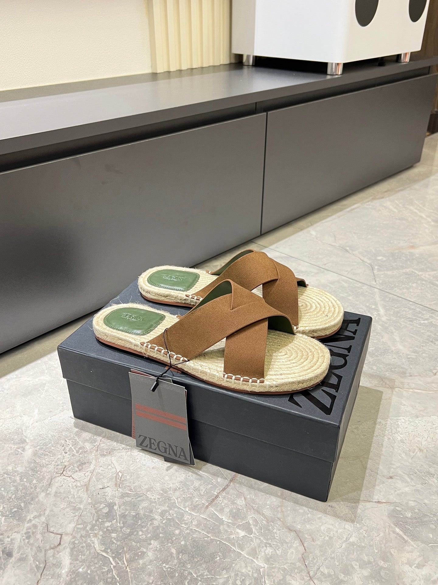 Zegna Classic Leather and Suede Slides