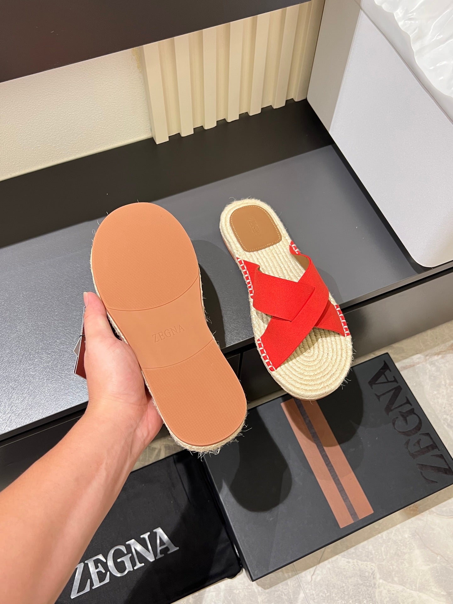 Zegna Classic Leather and Suede Slides