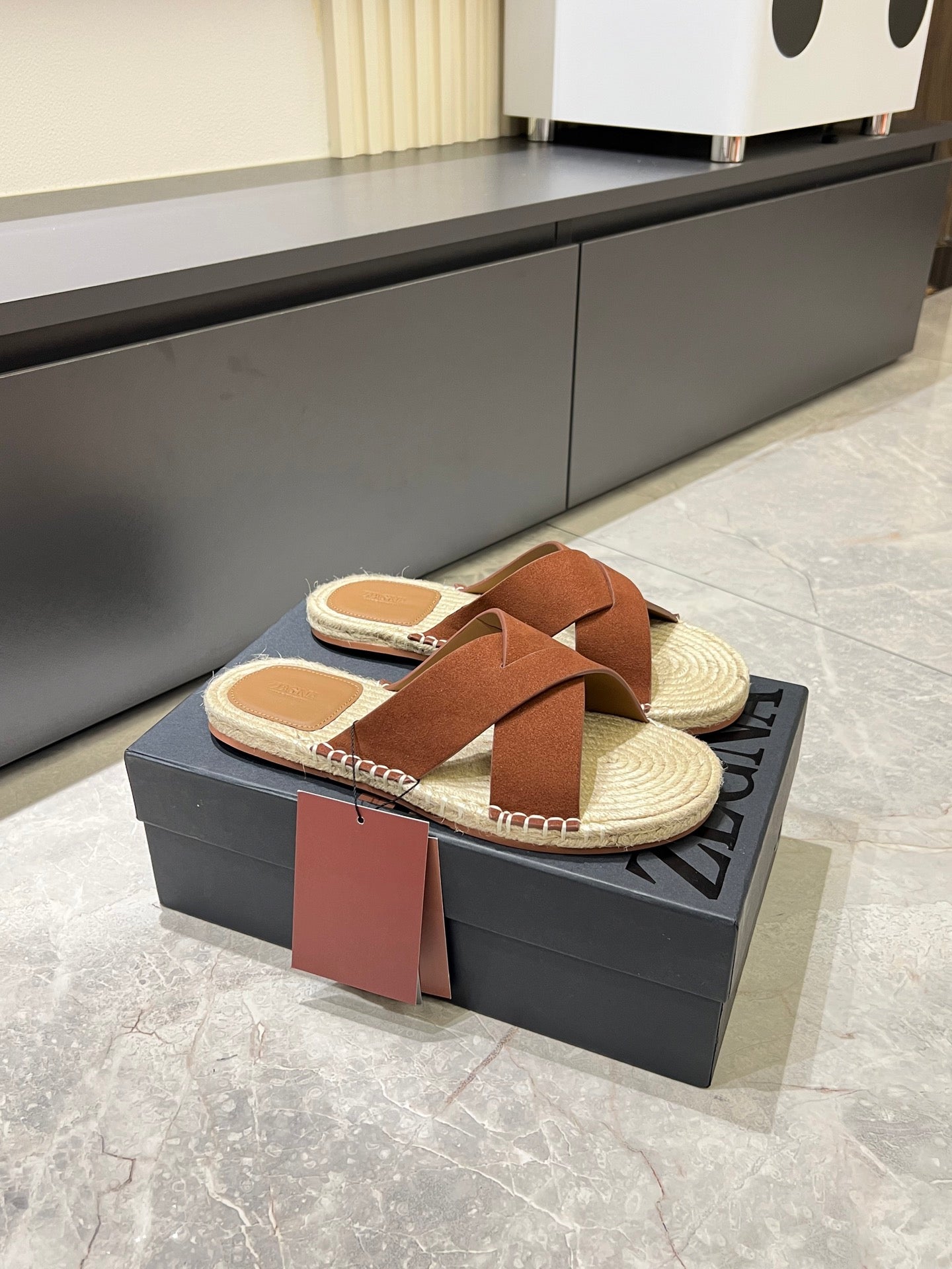 Zegna Classic Leather and Suede Slides