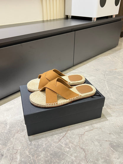 Zegna Classic Leather and Suede Slides
