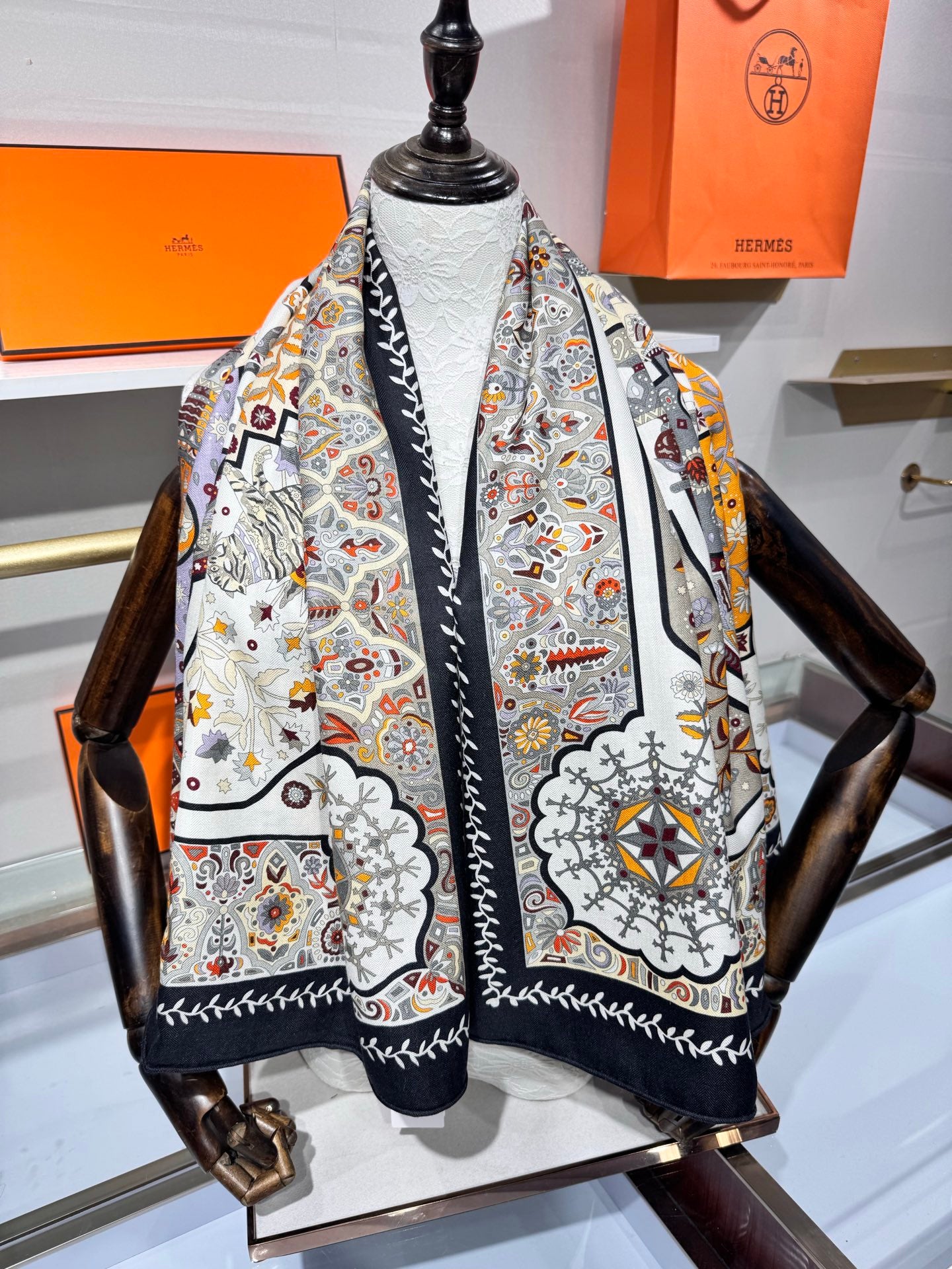 Hermès Classic Velvet Silk Cashmere Scarf