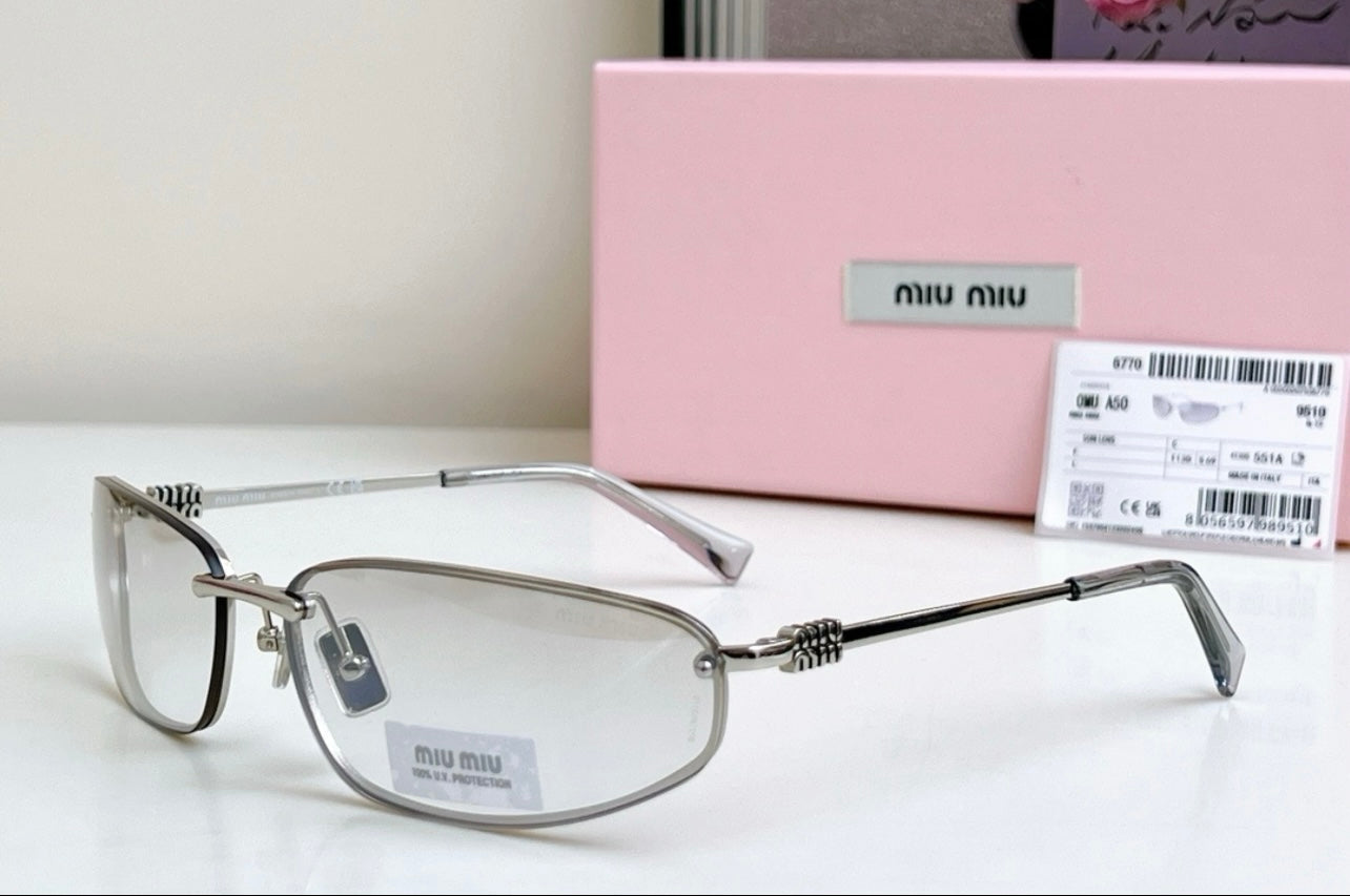 Miu Miu A50 Futuristic Cat-Eye Sunglasses – 25SS