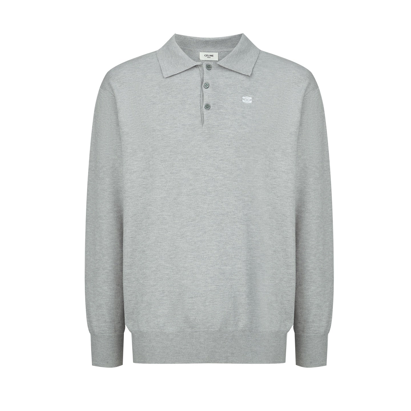 Celine Embroidered Triomphe Knit Polo