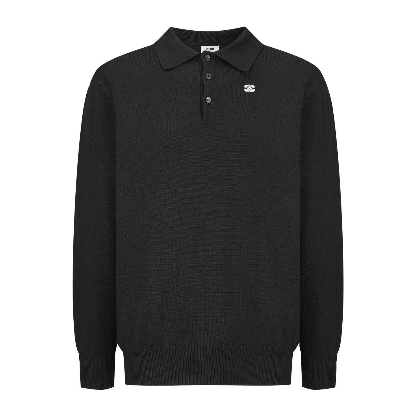 Celine Embroidered Triomphe Knit Polo