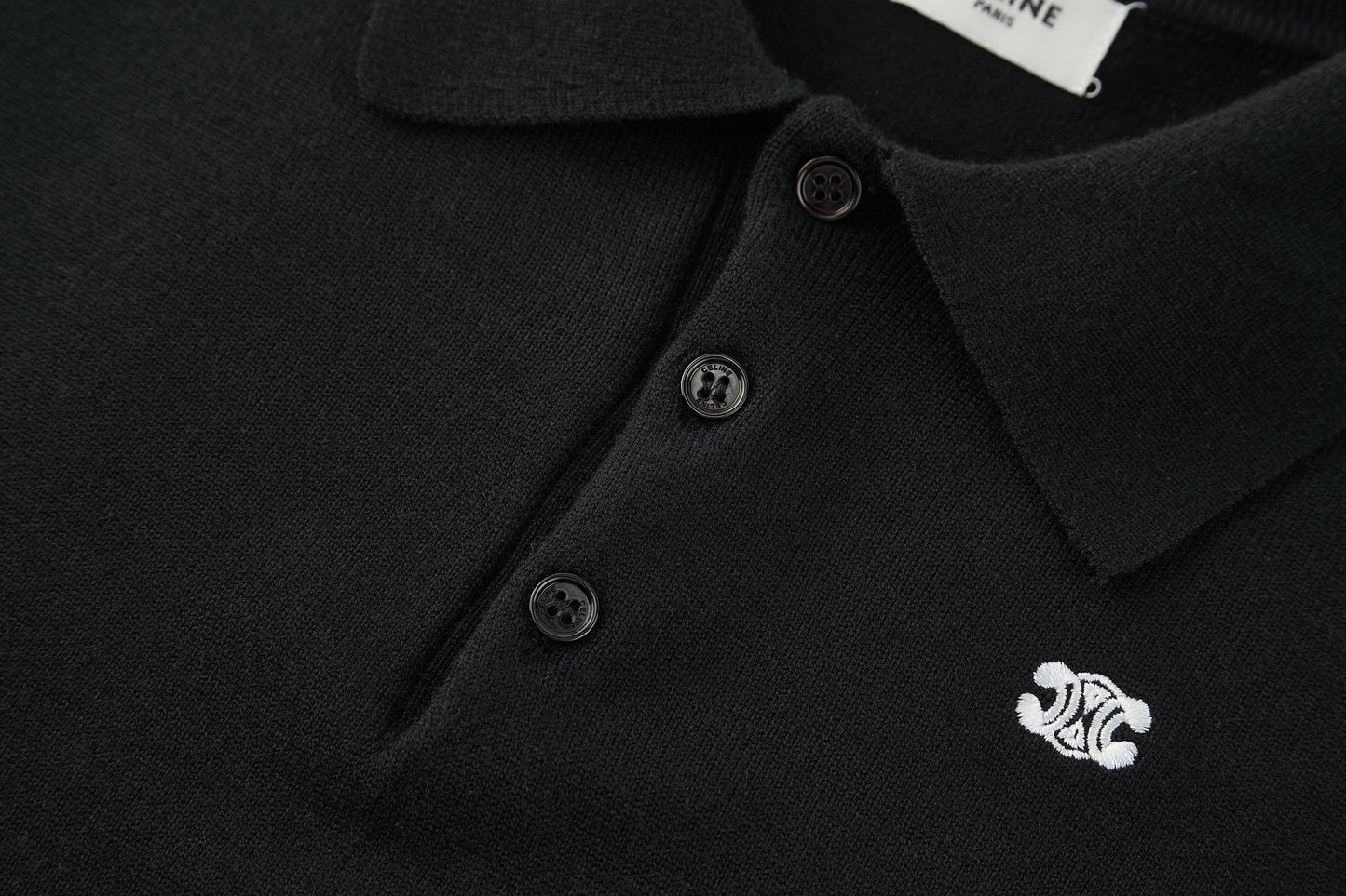 Celine Embroidered Triomphe Knit Polo