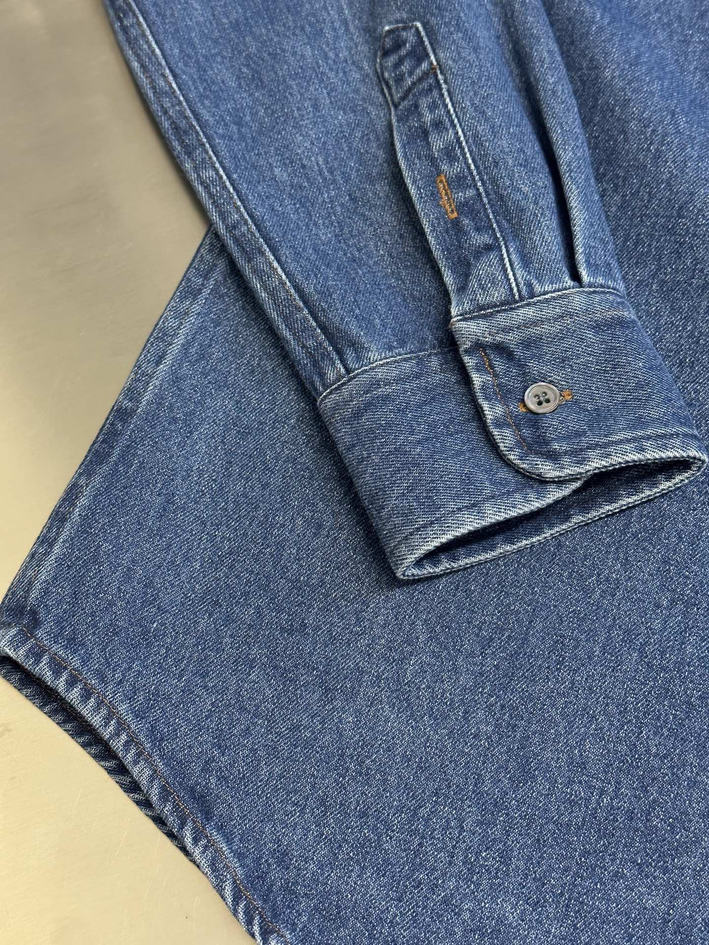 Ami Paris Denim Shirt Jacket with Ami De Coeur Patch