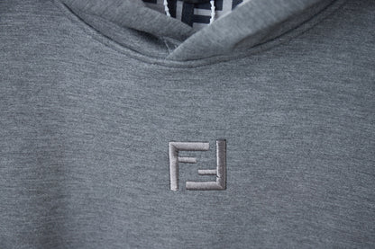 Fendi FF Logo Embroidered Hooded Sweatshirt – 25FW