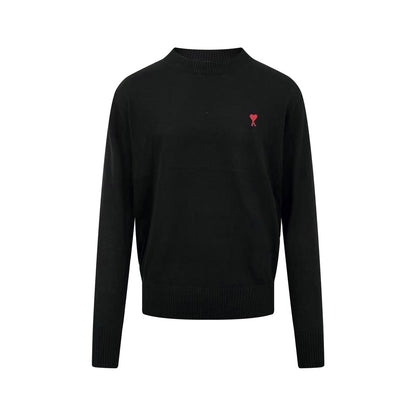Ami Paris Heart Embroidery Merino Wool Sweater