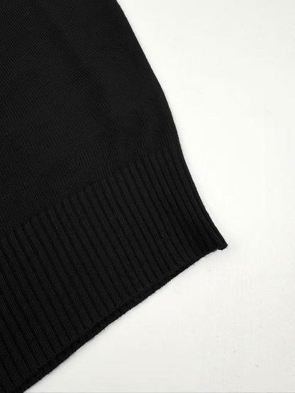 Ami Paris Heart Embroidery Merino Wool Sweater