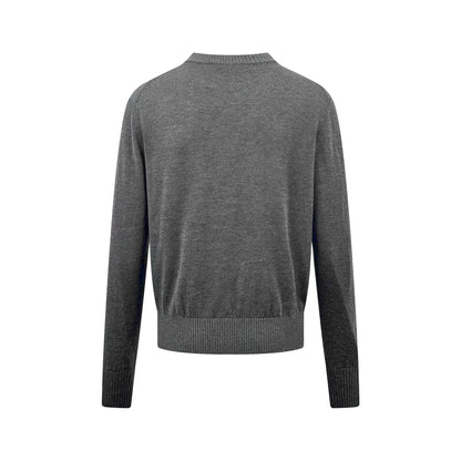 Ami Paris Heart Embroidery Merino Wool Sweater