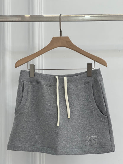 Miu Miu Elastic-Waist A-Line Skirt